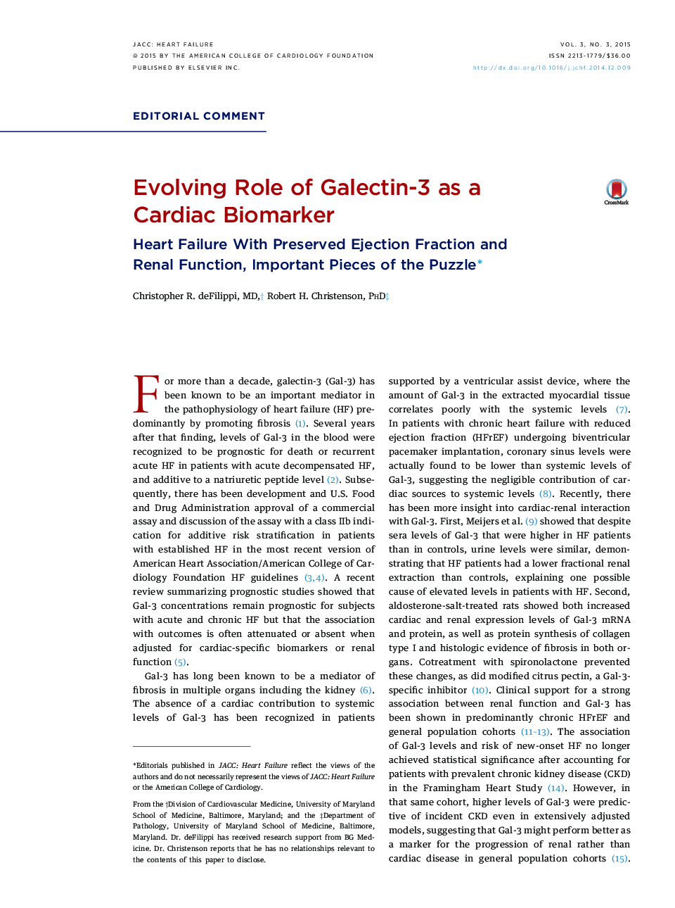 Evolving Role of Galectin-3 as a CardiacÂ Biomarker