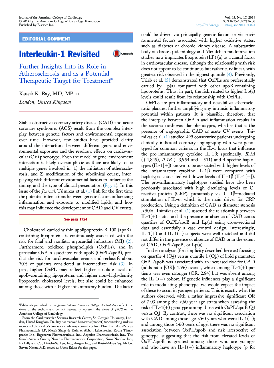 Interleukin-1 Revisited