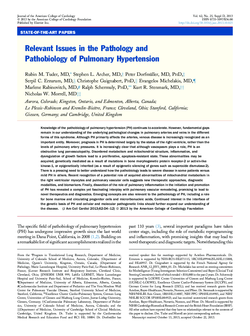 Relevant Issues in the Pathology and Pathobiology of Pulmonary Hypertension 