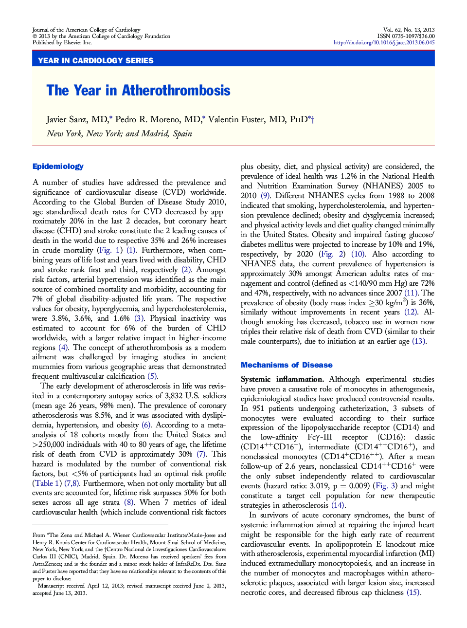 The Year in Atherothrombosis