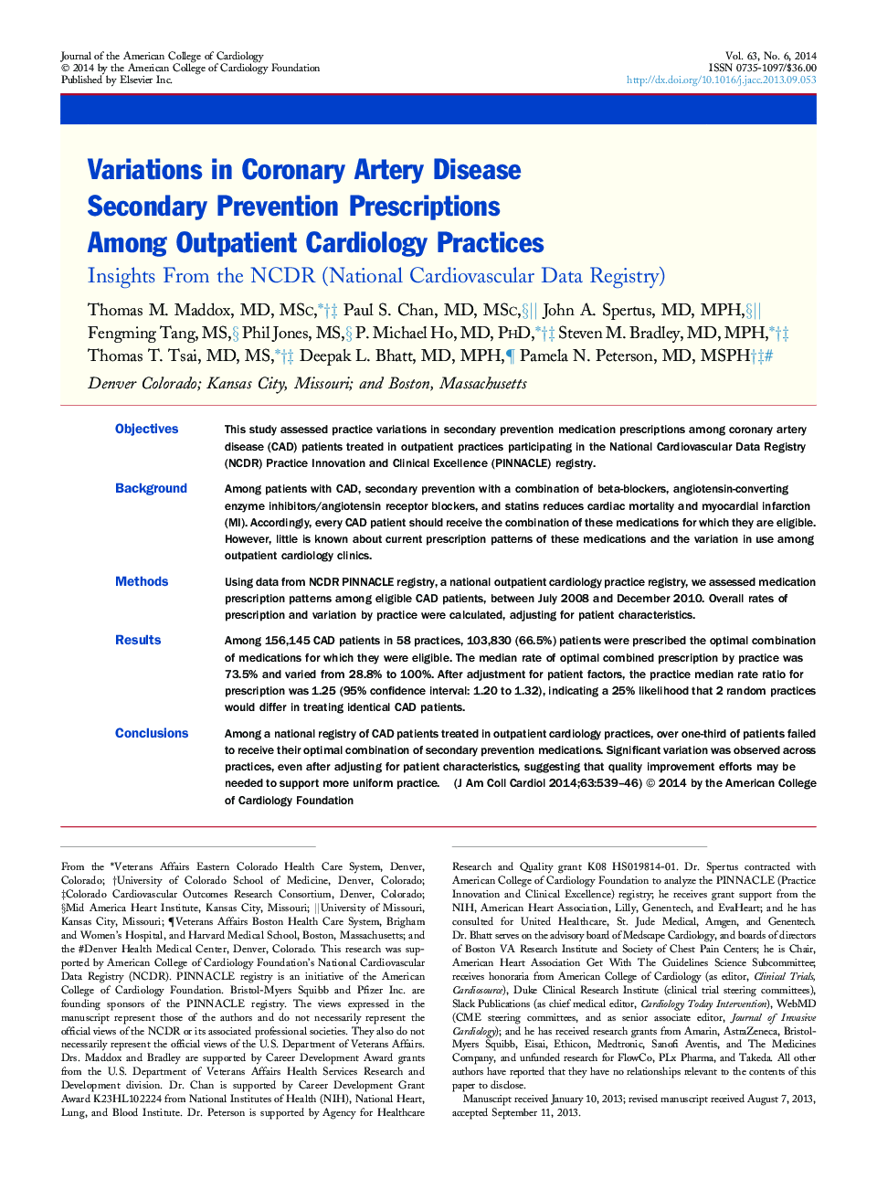 Variations in Coronary Artery Disease Secondary Prevention Prescriptions Among Outpatient Cardiology Practices : Insights From the NCDR (National Cardiovascular Data Registry)