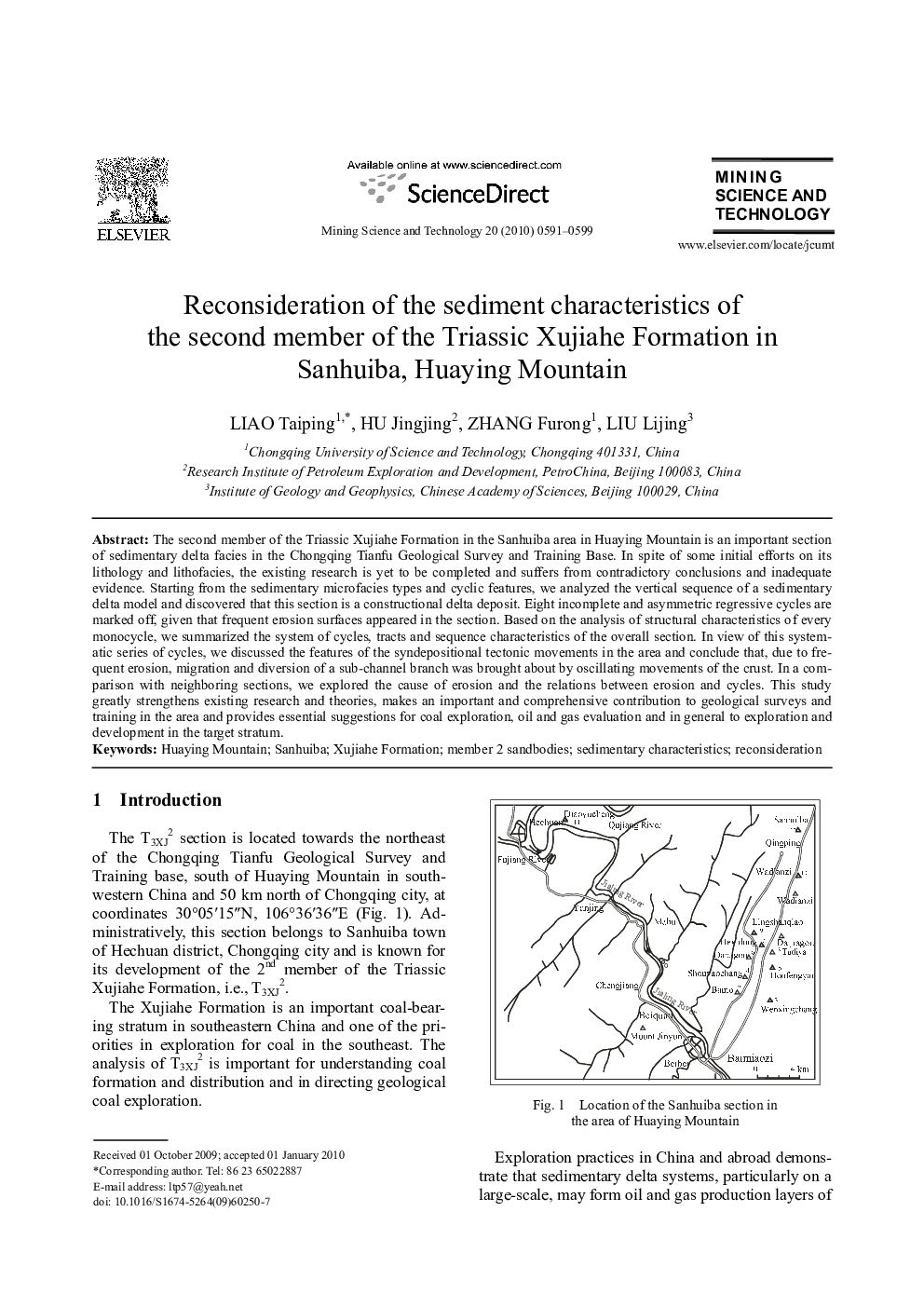 Reconsideration of the sediment characteristics of the second member of the Triassic Xujiahe Formation in Sanhuiba, Huaying Mountain