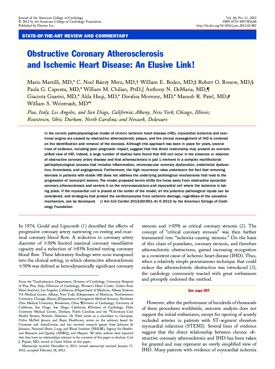 Obstructive Coronary Atherosclerosis and Ischemic Heart Disease: An Elusive Link! 