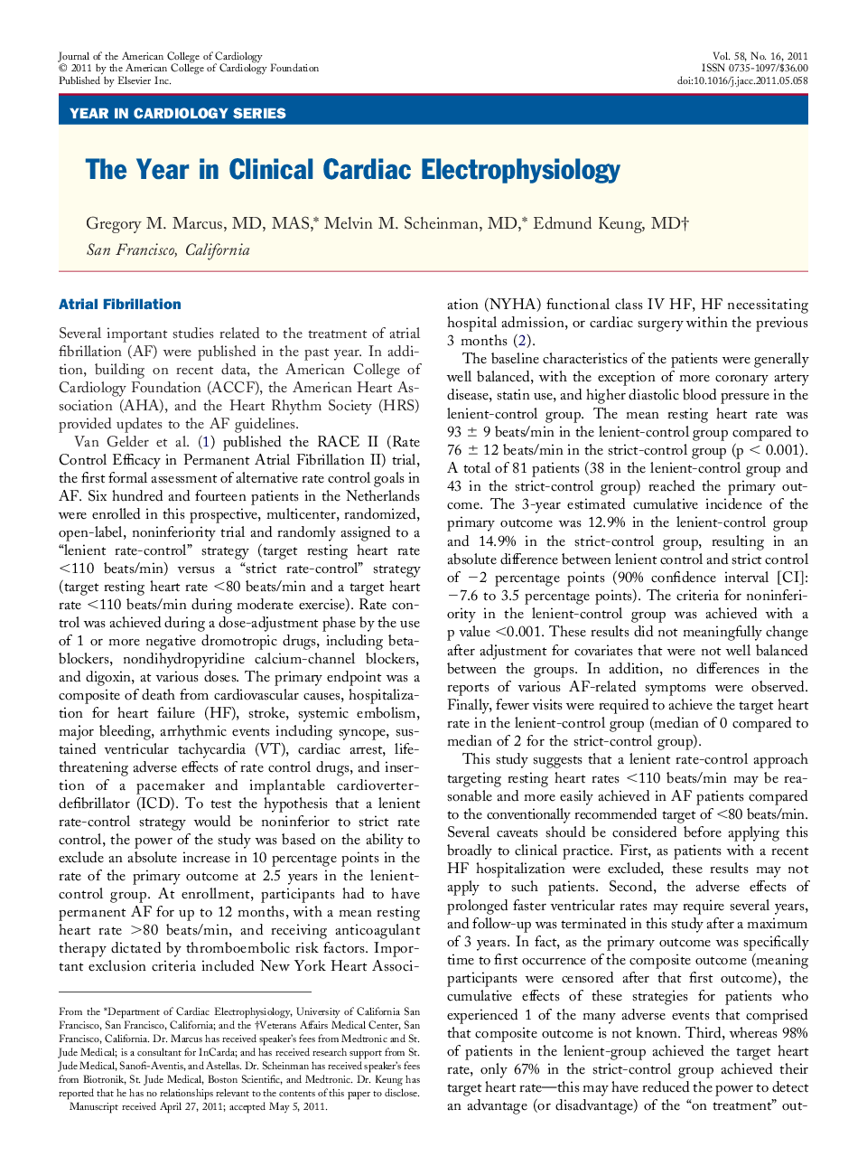 The Year in Clinical Cardiac Electrophysiology