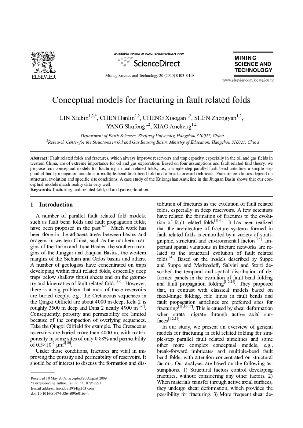Conceptual models for fracturing in fault related folds