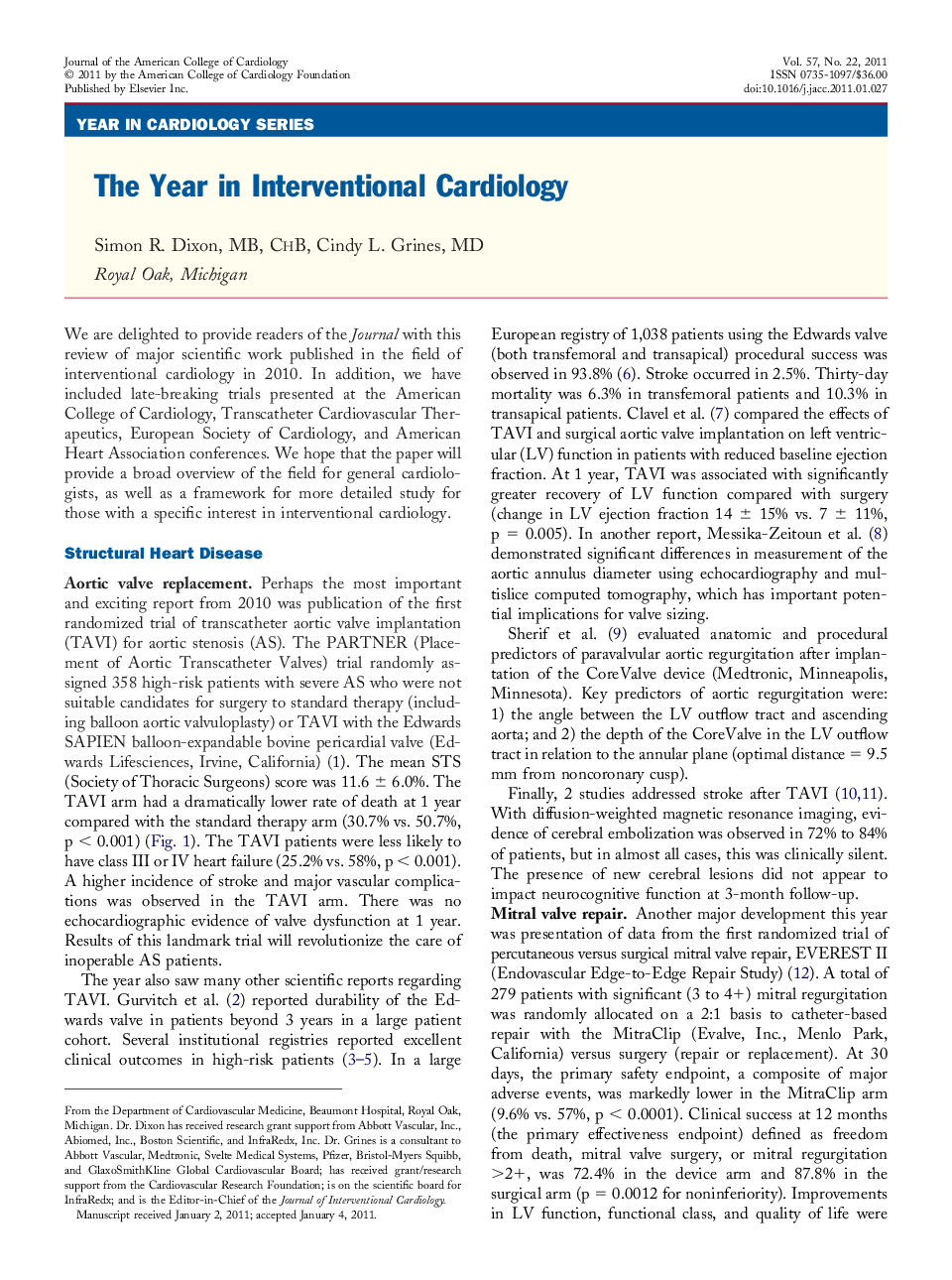 The Year in Interventional Cardiology