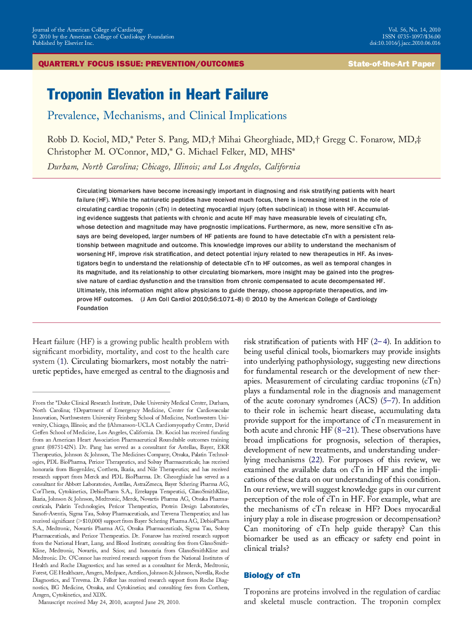 Troponin Elevation in Heart Failure : Prevalence, Mechanisms, and Clinical Implications