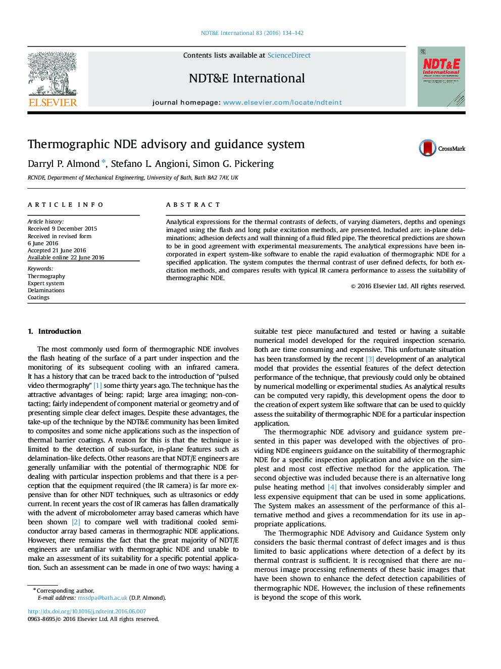 Thermographic NDE advisory and guidance system