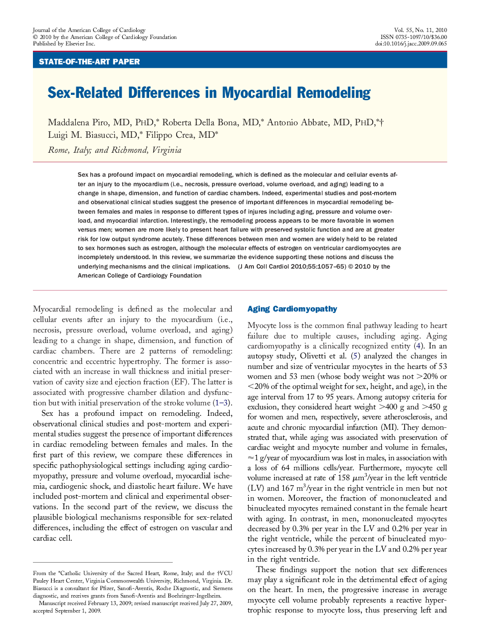 Sex-Related Differences in Myocardial Remodeling 