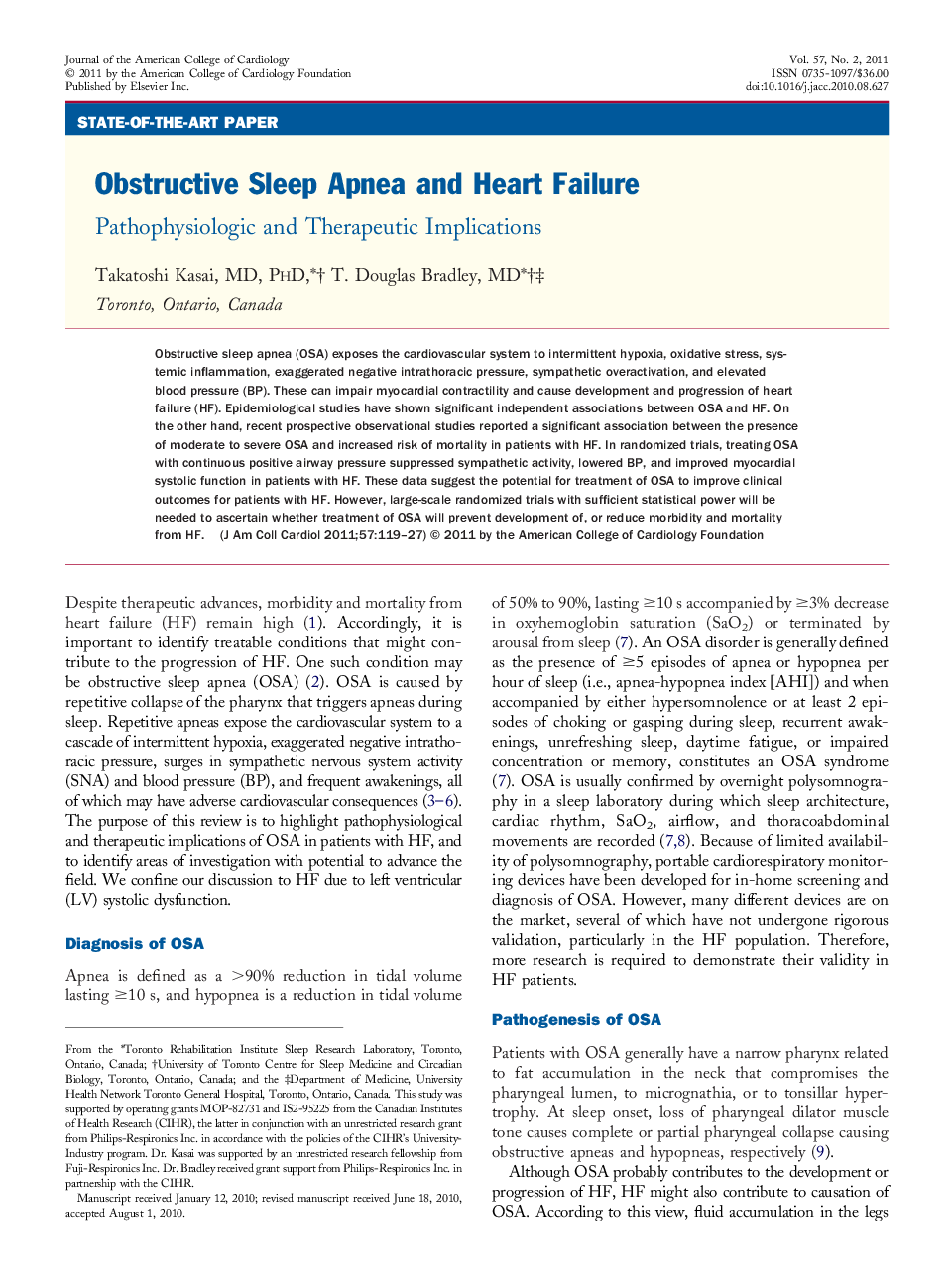 Obstructive Sleep Apnea and Heart Failure : Pathophysiologic and Therapeutic Implications
