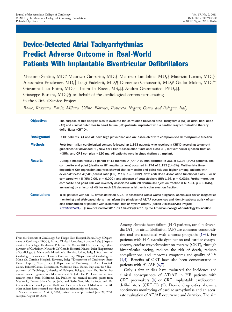 Device-Detected Atrial Tachyarrhythmias Predict Adverse Outcome in Real-World Patients With Implantable Biventricular Defibrillators 