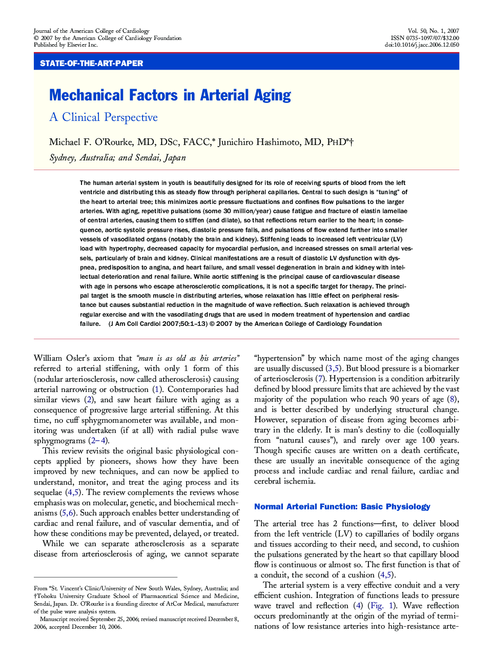 Mechanical Factors in Arterial Aging: A Clinical Perspective