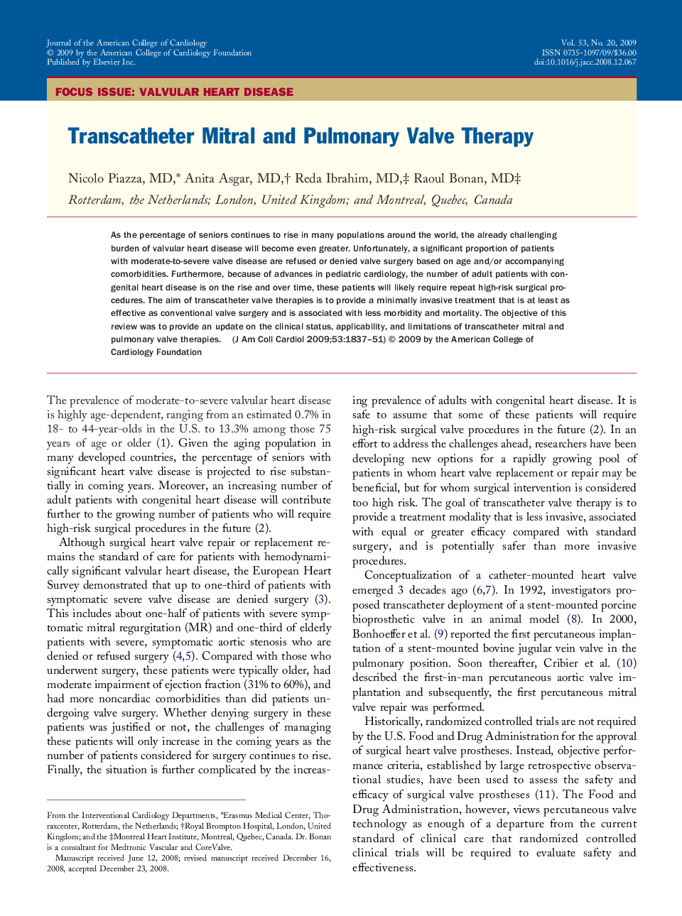 Transcatheter Mitral and Pulmonary Valve Therapy 