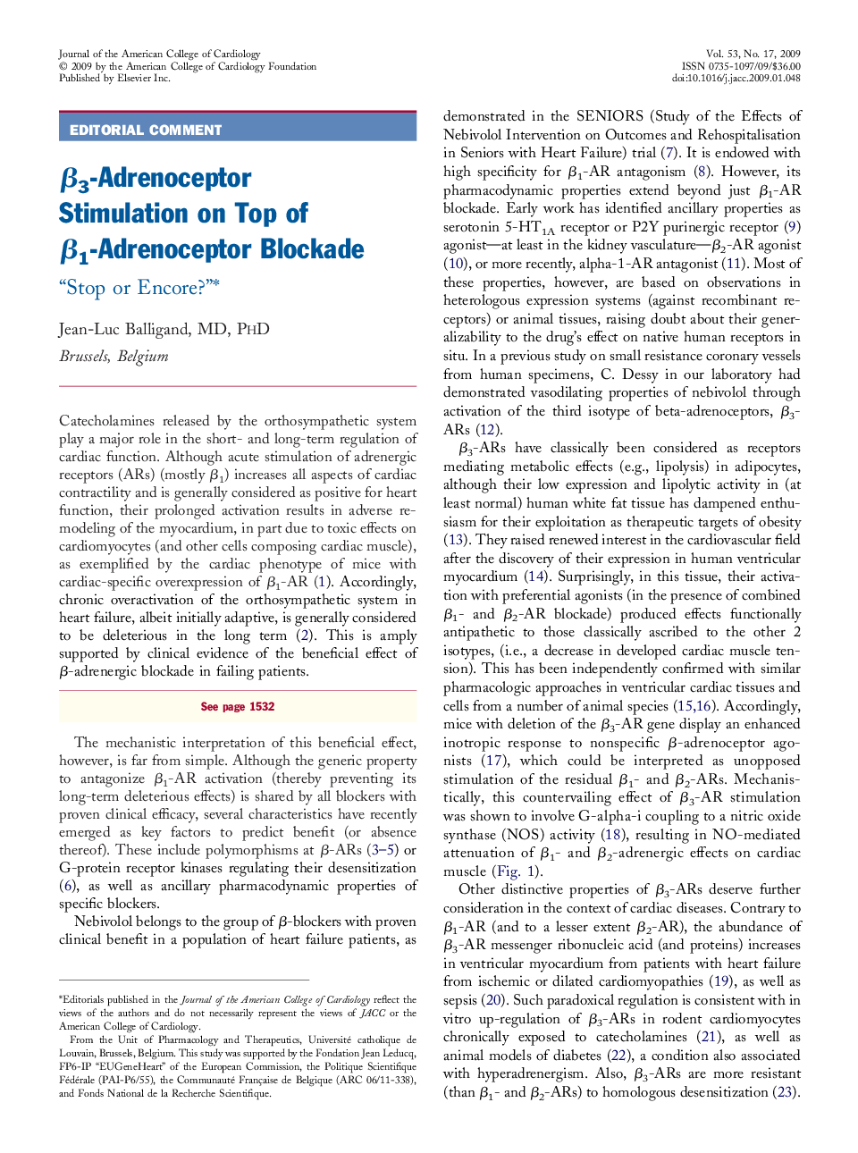 Î²3-Adrenoceptor Stimulation on Top of Î²1-Adrenoceptor Blockade