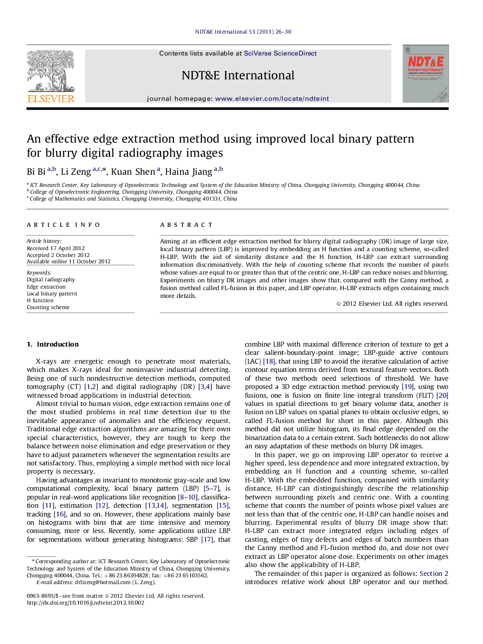 An effective edge extraction method using improved local binary pattern for blurry digital radiography images