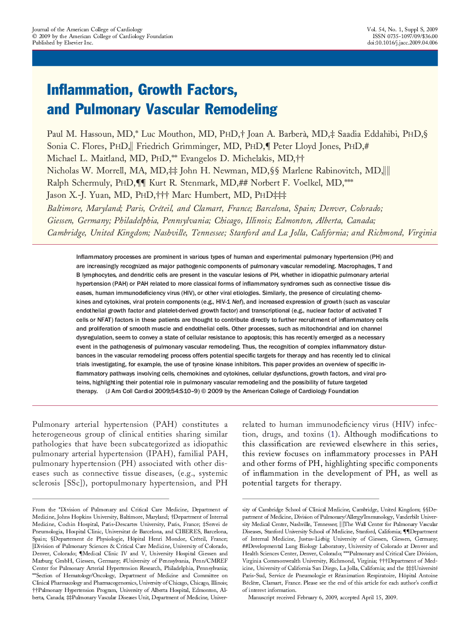 Inflammation, Growth Factors, and Pulmonary Vascular Remodeling 