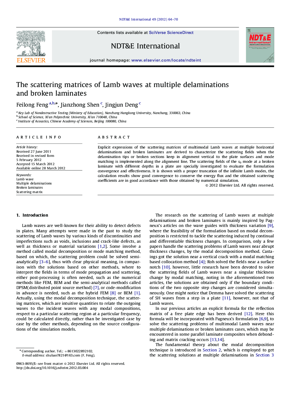 The scattering matrices of Lamb waves at multiple delaminations and broken laminates