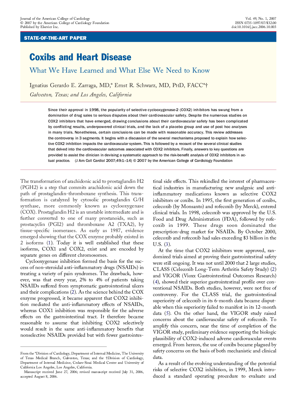 Coxibs and Heart Disease: What We Have Learned and What Else We Need to Know