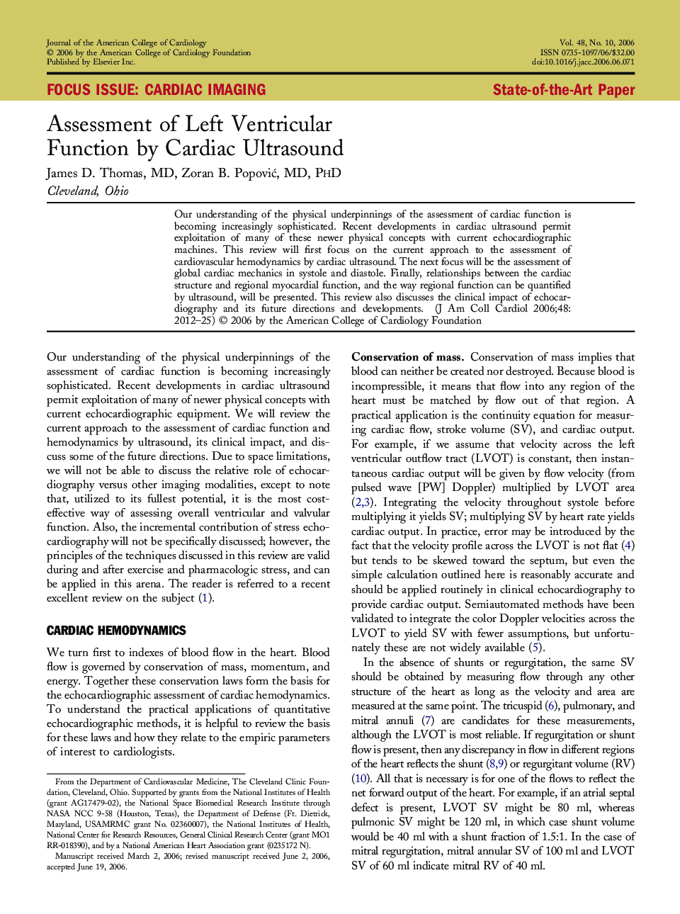 Assessment of Left Ventricular Function by Cardiac Ultrasound 