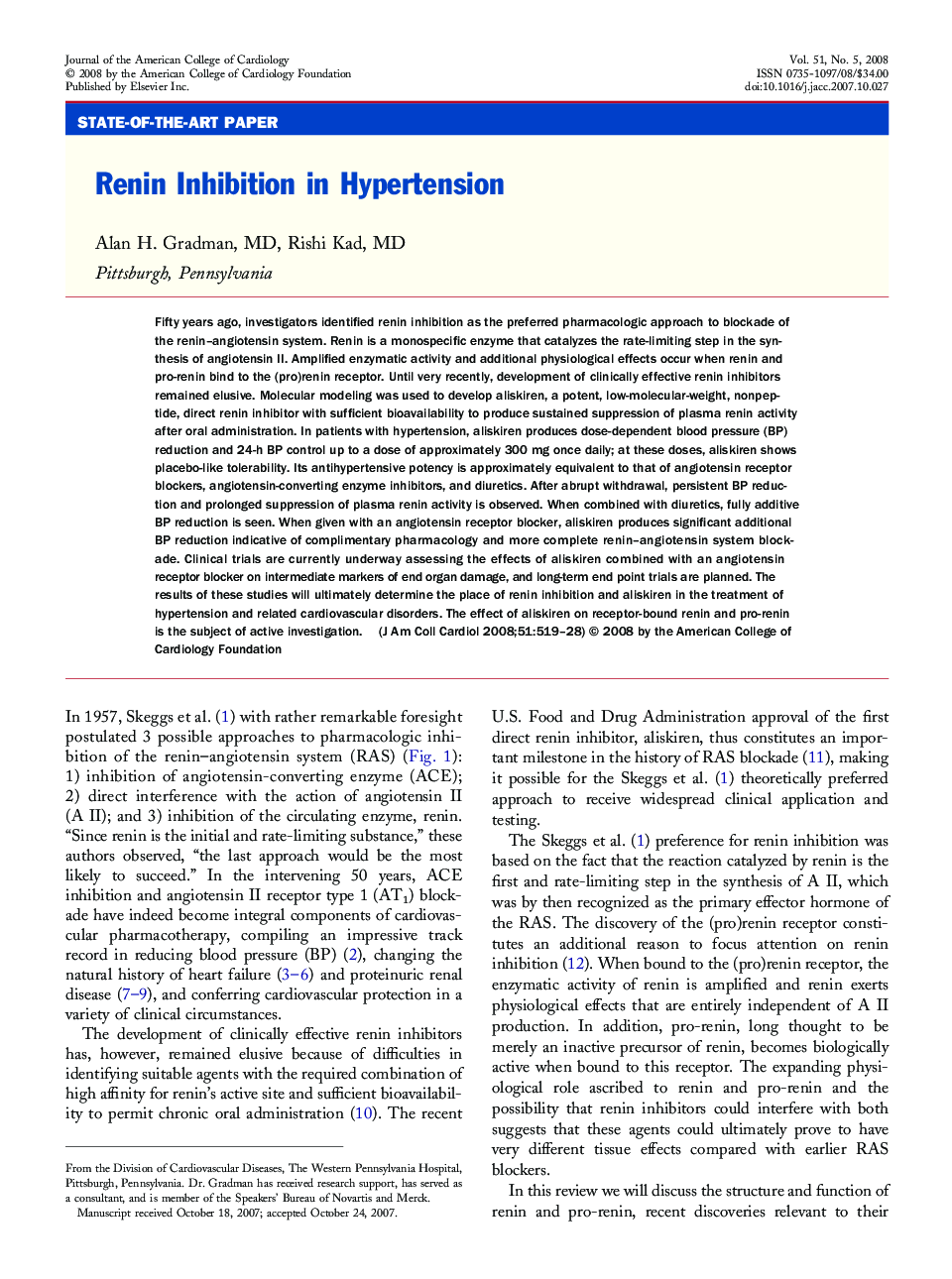 Renin Inhibition in Hypertension