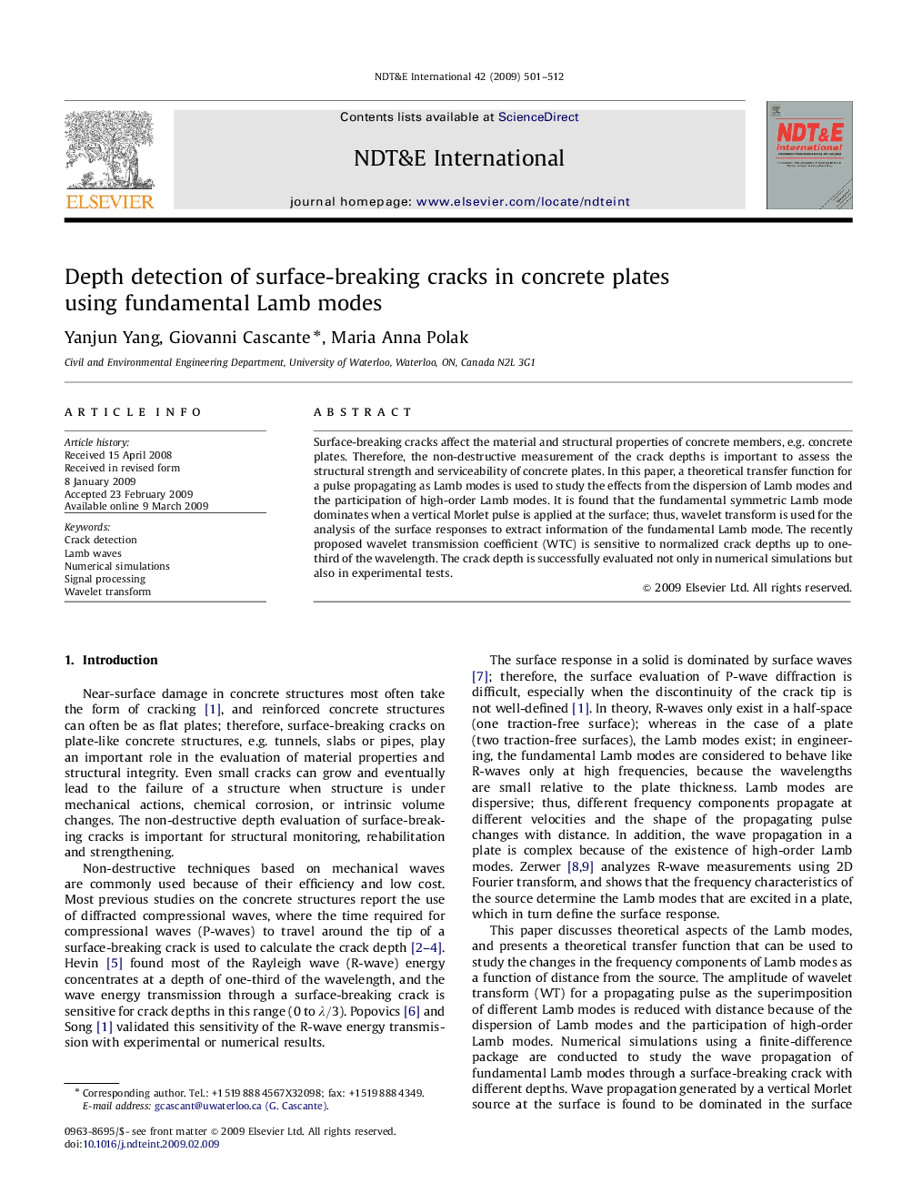 Depth detection of surface-breaking cracks in concrete plates using fundamental Lamb modes