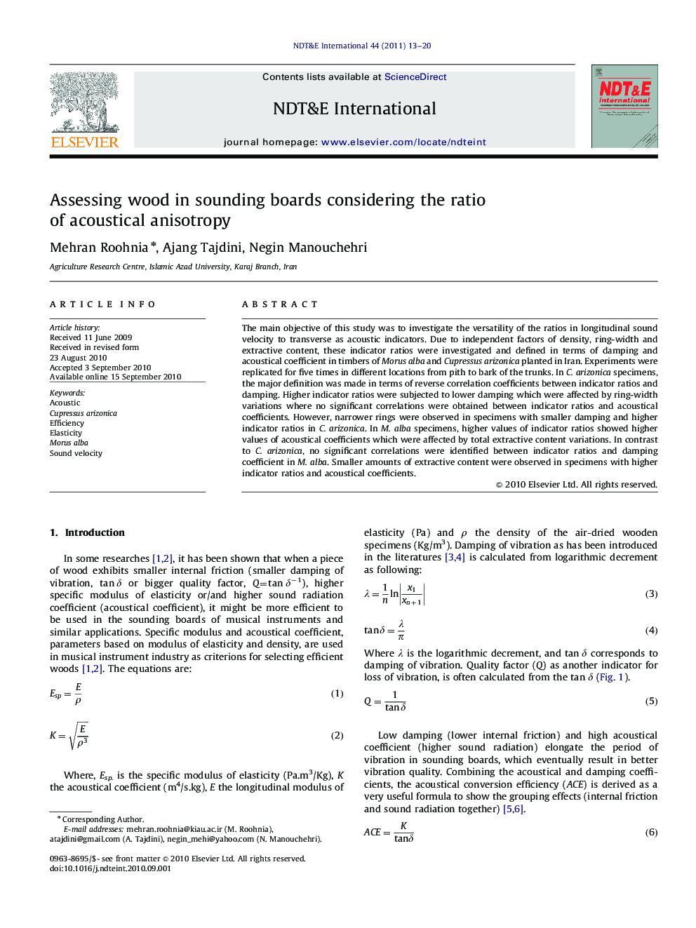 Assessing wood in sounding boards considering the ratio of acoustical anisotropy