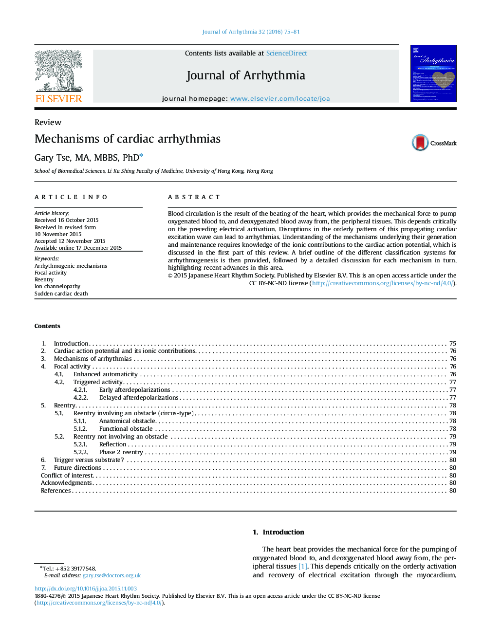 Mechanisms of cardiac arrhythmias