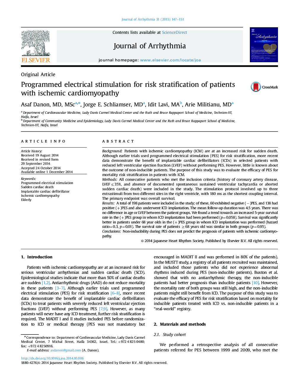 Programmed electrical stimulation for risk stratification of patients with ischemic cardiomyopathy