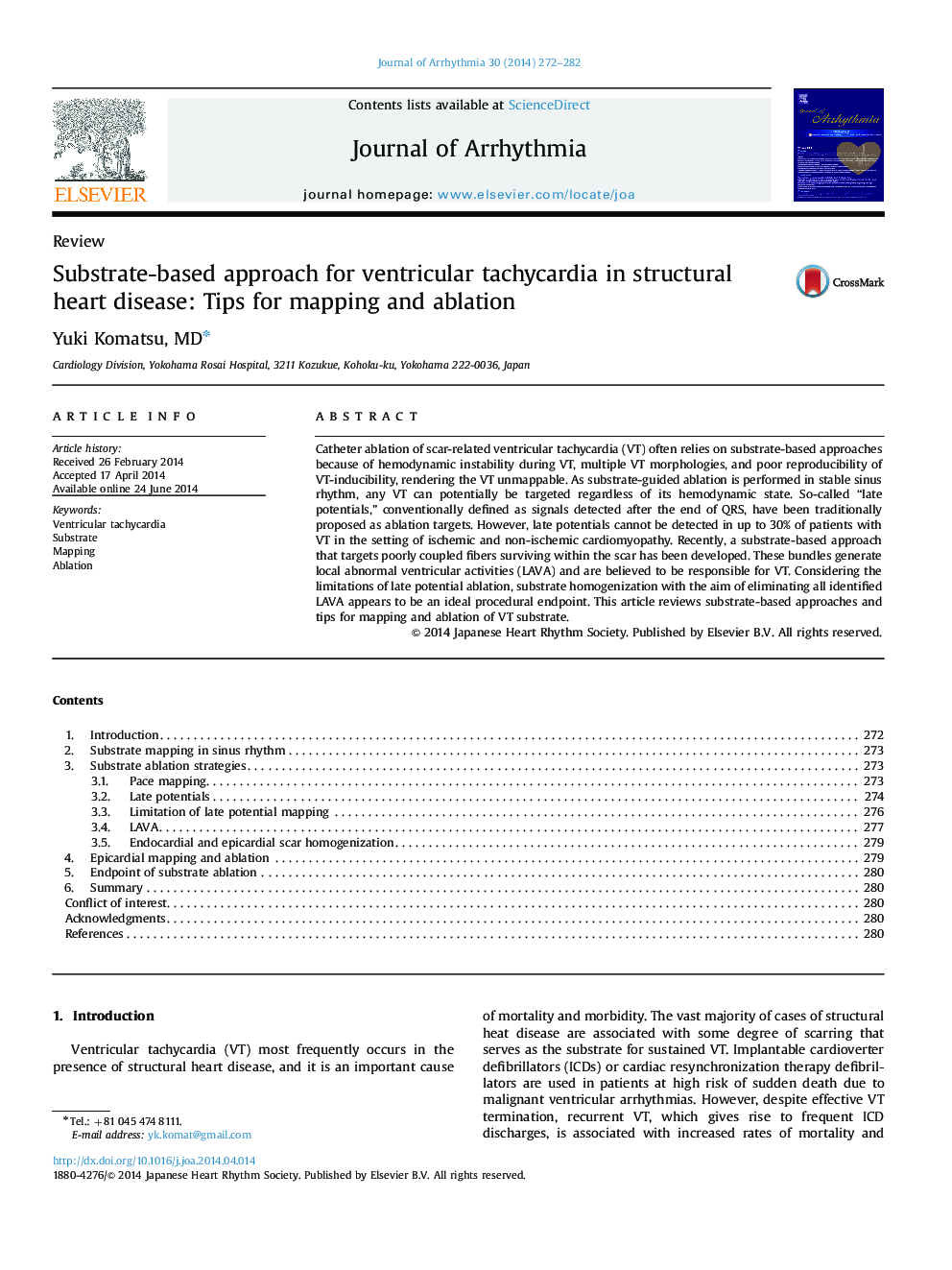 Substrate-based approach for ventricular tachycardia in structural heart disease: Tips for mapping and ablation