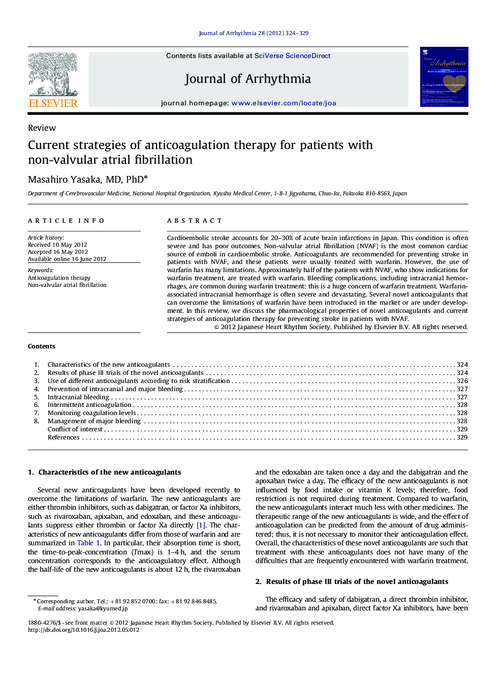 Current strategies of anticoagulation therapy for patients with non-valvular atrial fibrillation