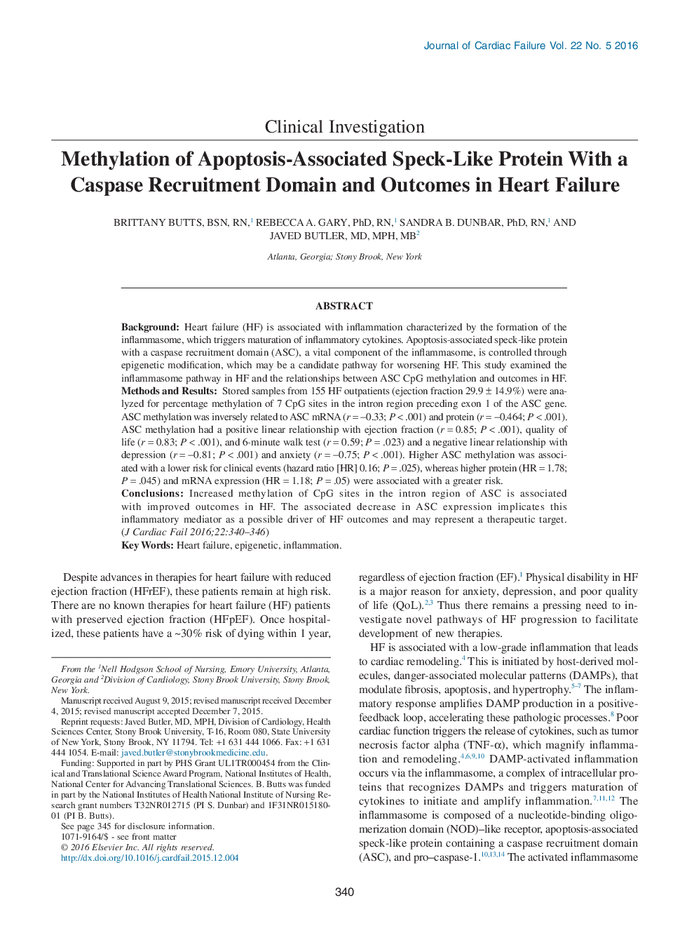 متیلاسیون پروتئین با خواص مشابه آپوپتوز با یک دامنه استخدام کاسپاز و نتایج در نارسایی قلب 