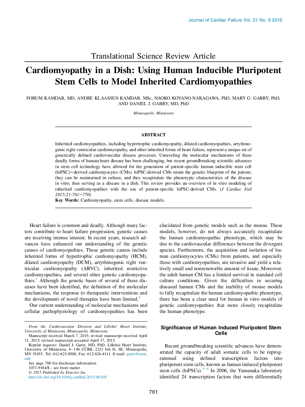 Cardiomyopathy in a Dish: Using Human Inducible Pluripotent Stem Cells to Model Inherited Cardiomyopathies 