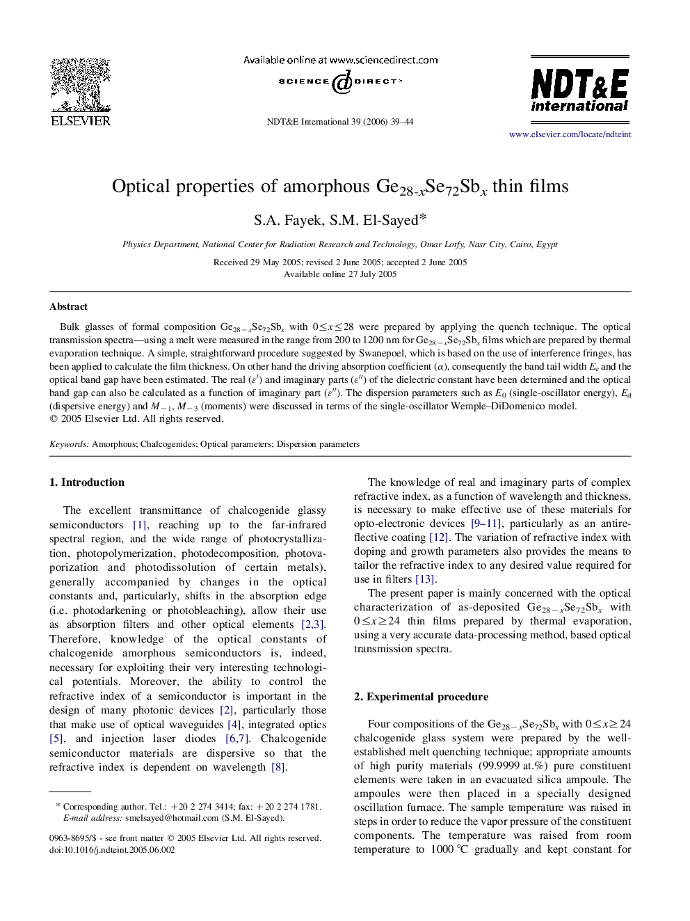 Optical properties of amorphous Ge28-xSe72Sbx thin films