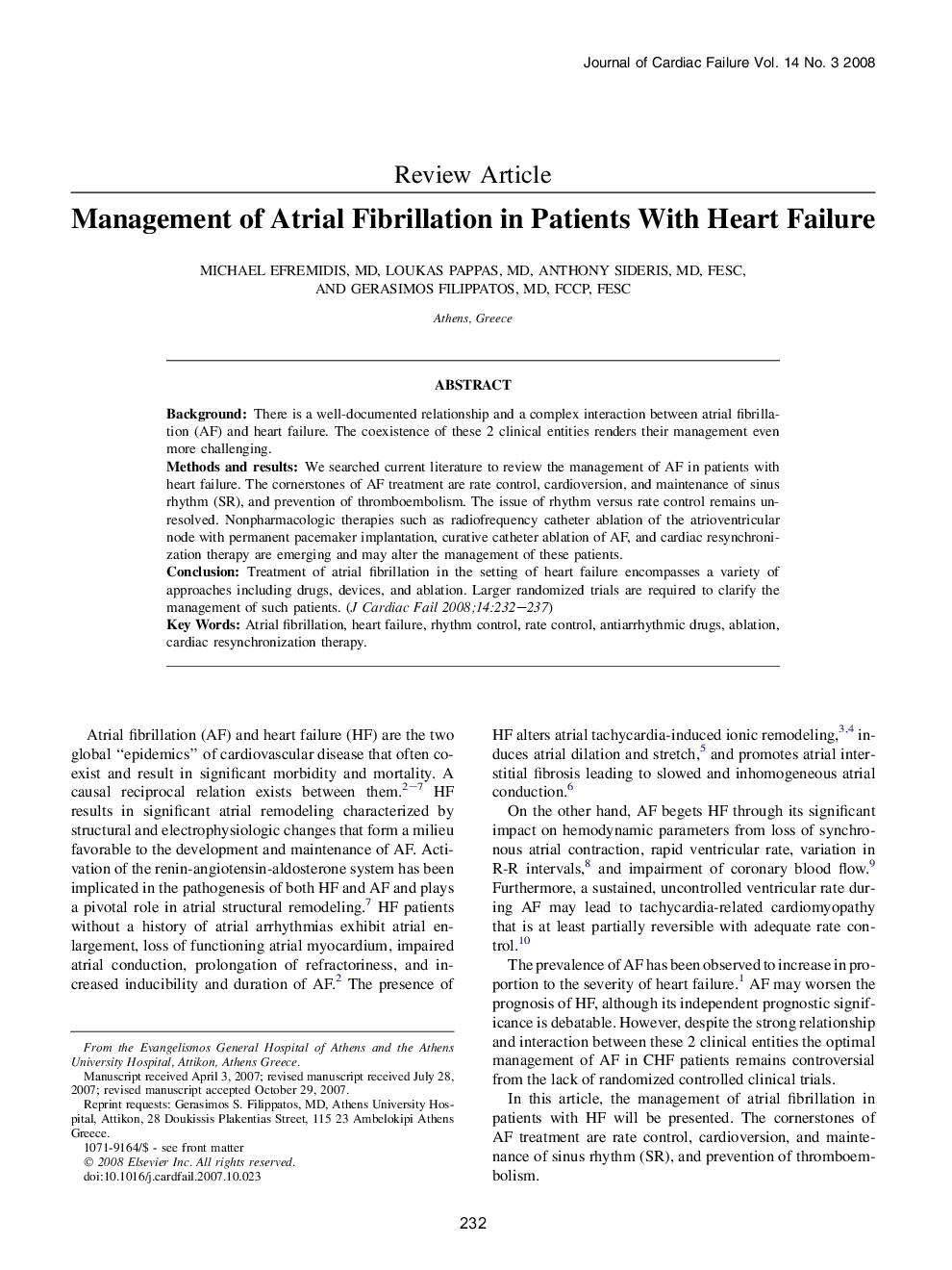 Management of Atrial Fibrillation in Patients With Heart Failure