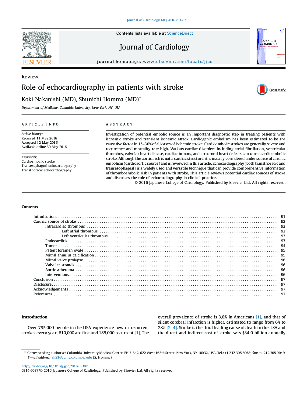 Role of echocardiography in patients with stroke