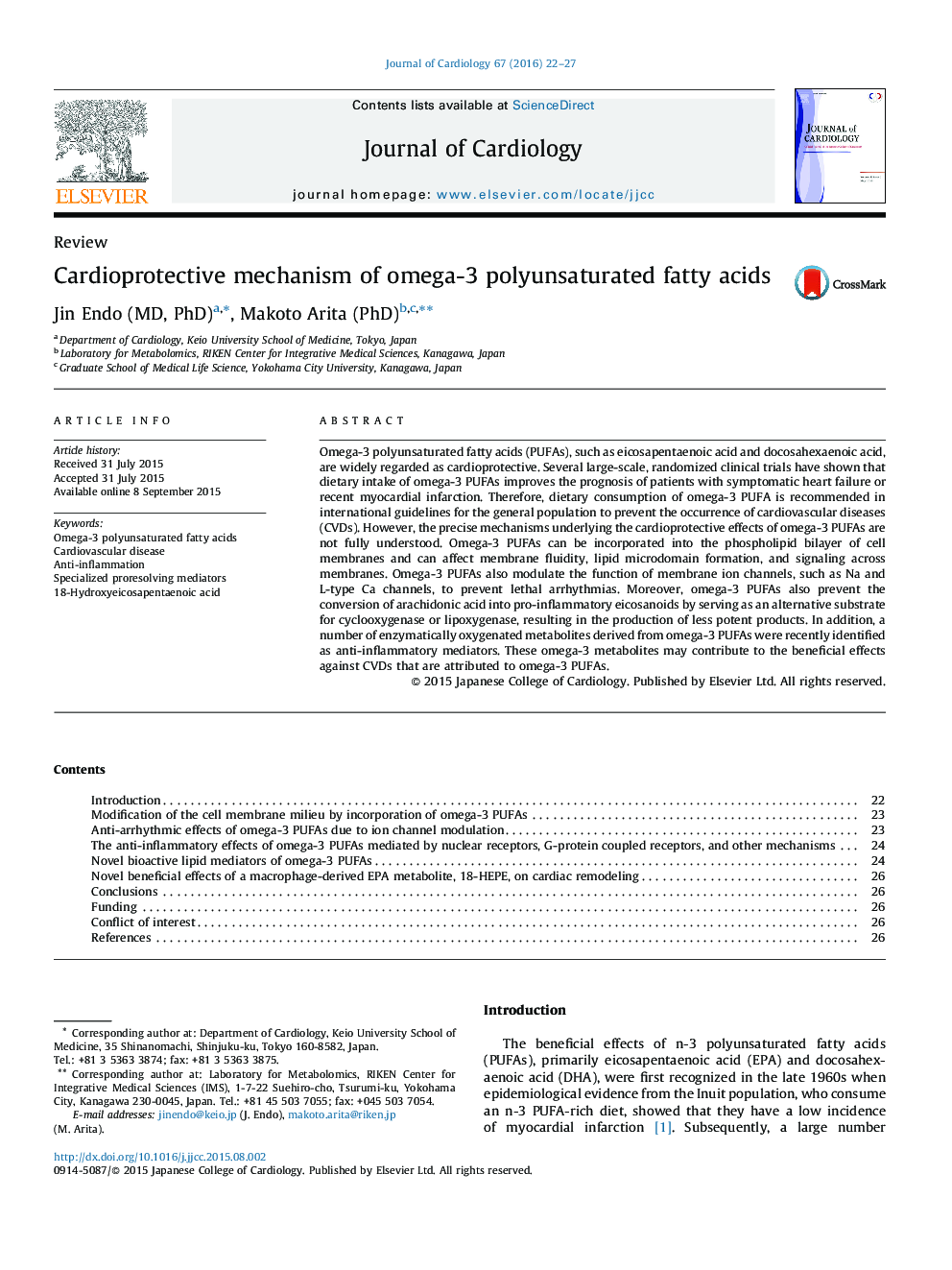 Cardioprotective mechanism of omega-3 polyunsaturated fatty acids