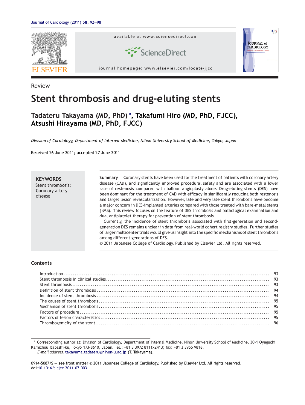 Stent thrombosis and drug-eluting stents