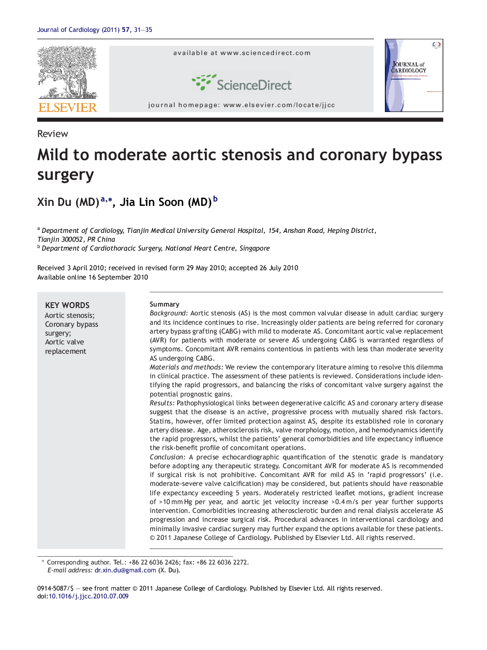 Mild to moderate aortic stenosis and coronary bypass surgery