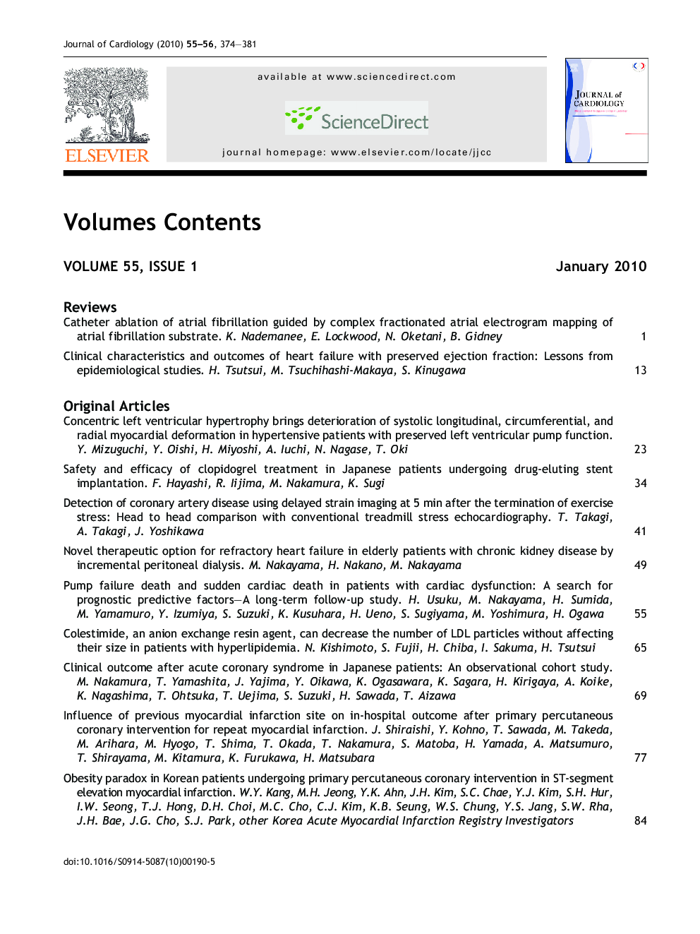 Volume contents (2010, volume 55-56)