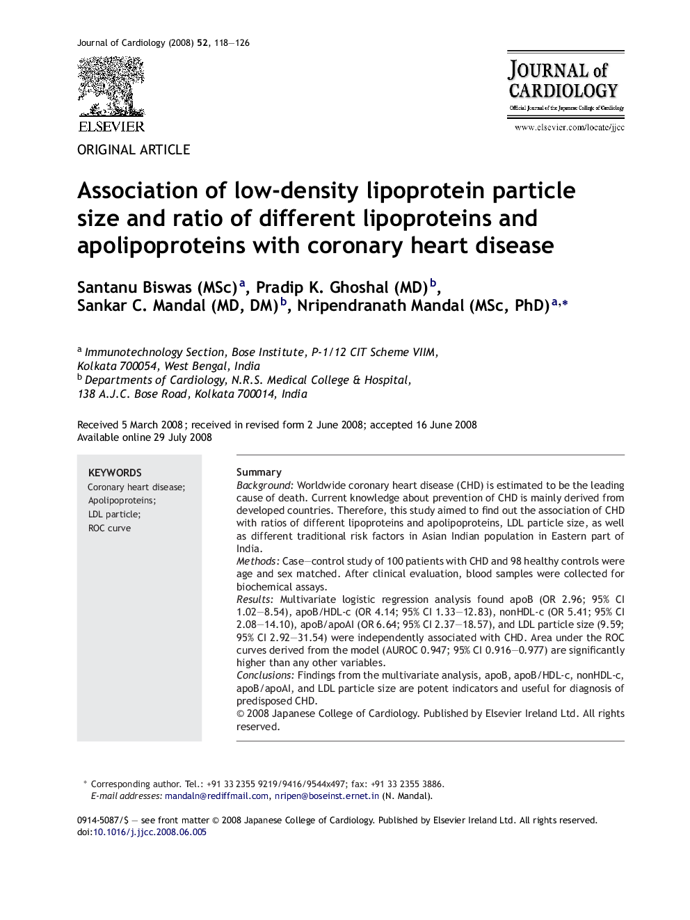 Association of low-density lipoprotein particle size and ratio of different lipoproteins and apolipoproteins with coronary heart disease