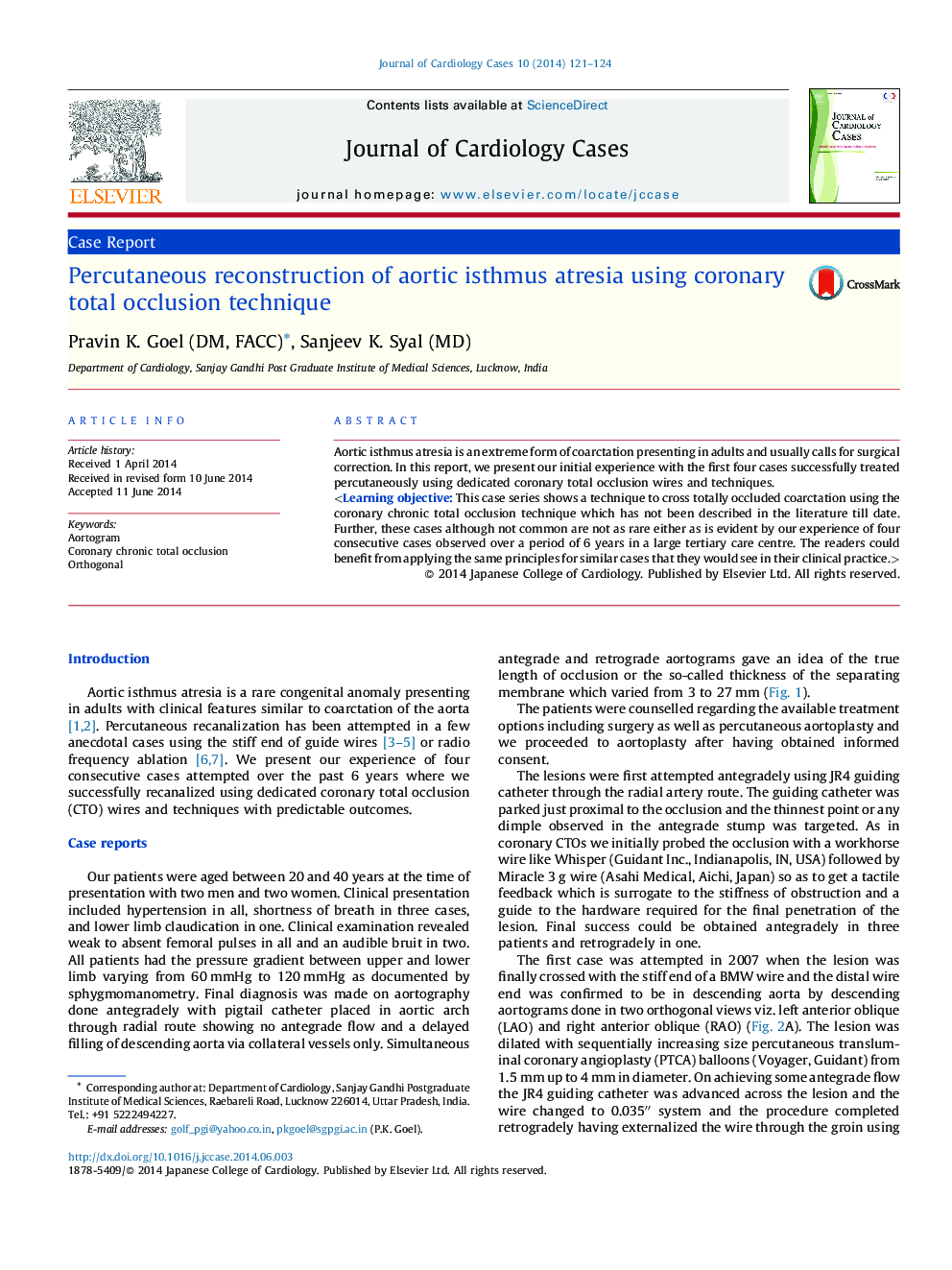 Percutaneous reconstruction of aortic isthmus atresia using coronary total occlusion technique