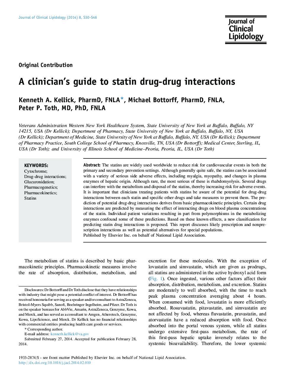 A clinician's guide to statin drug-drug interactions 