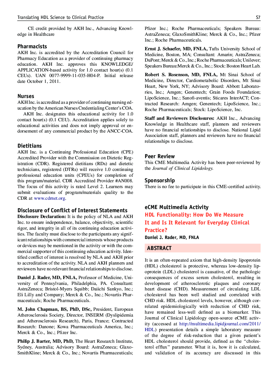 HDL Functionality: How Do We Measure It and Is It Relevant for Everyday Clinical Practice?