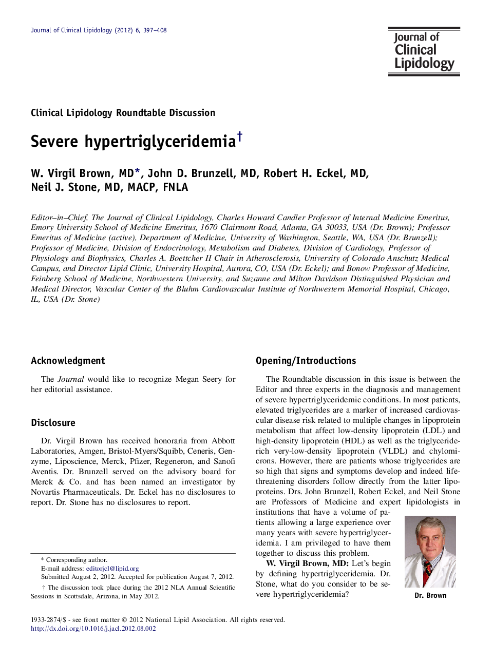 Severe hypertriglyceridemiaâ 