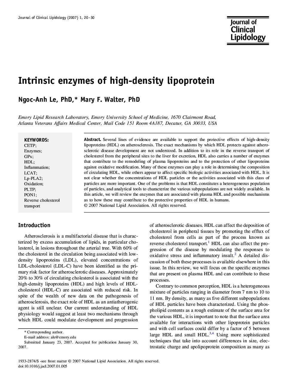 Intrinsic enzymes of high-density lipoprotein