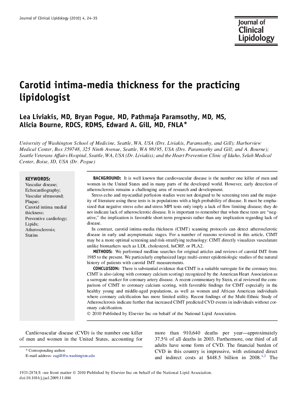 Carotid intima-media thickness for the practicing lipidologist