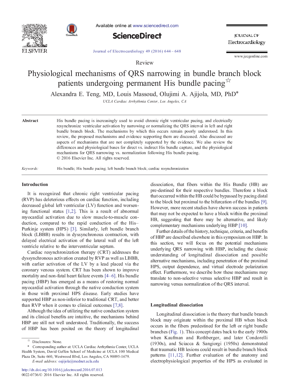 Physiological mechanisms of QRS narrowing in bundle branch block patients undergoing permanent His bundle pacing 