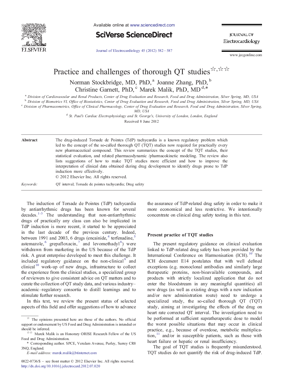 Practice and challenges of thorough QT studies 