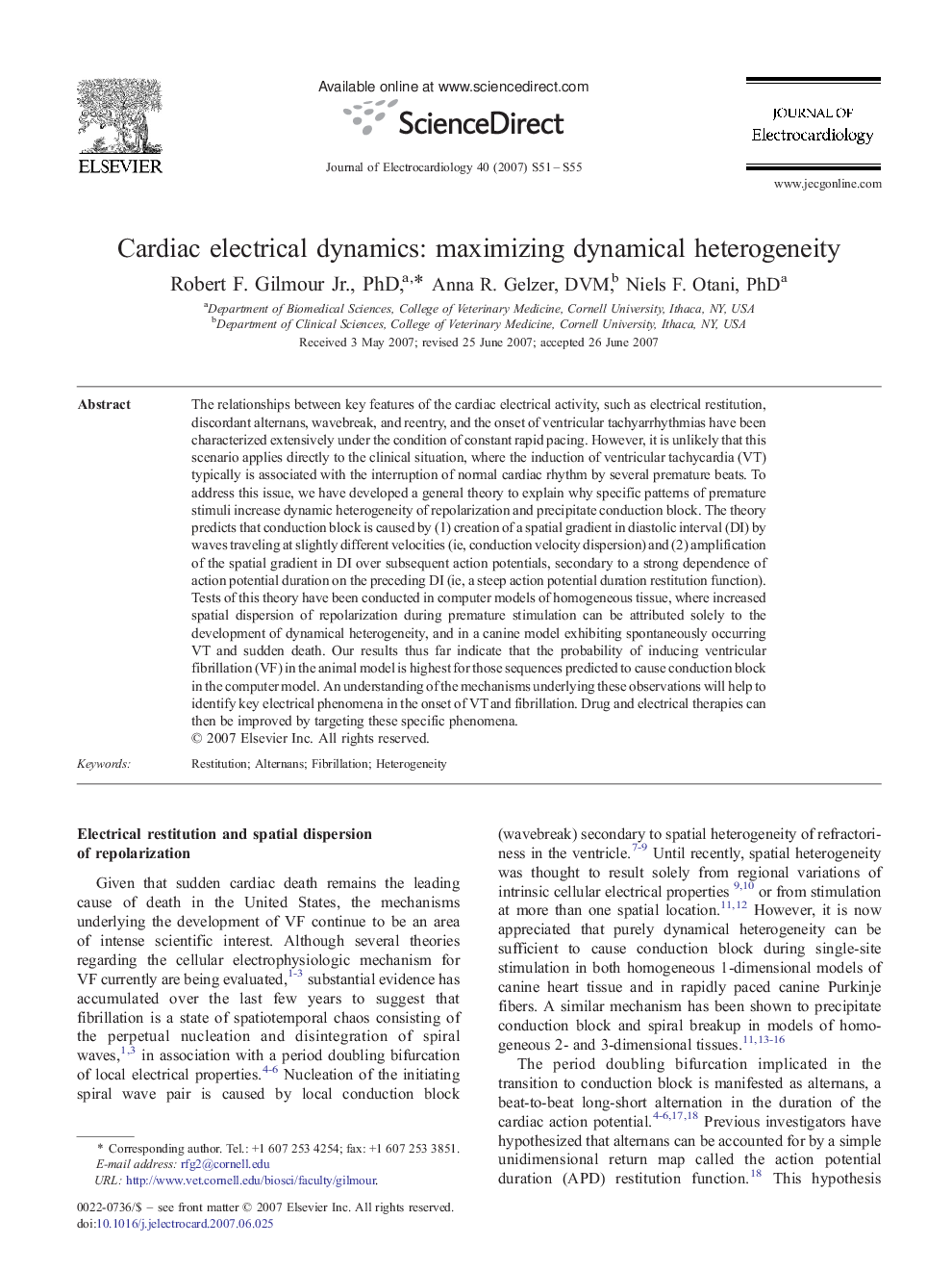 Cardiac electrical dynamics: maximizing dynamical heterogeneity