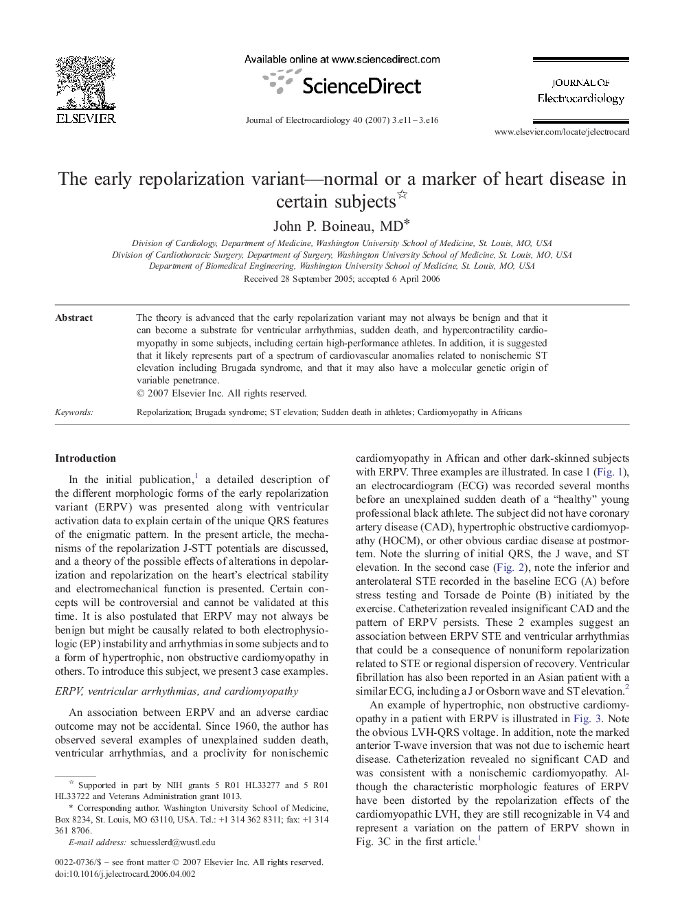 The early repolarization variant—normal or a marker of heart disease in certain subjects 